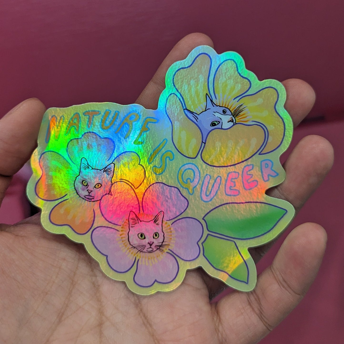 Nature Is Queer Floral Cats