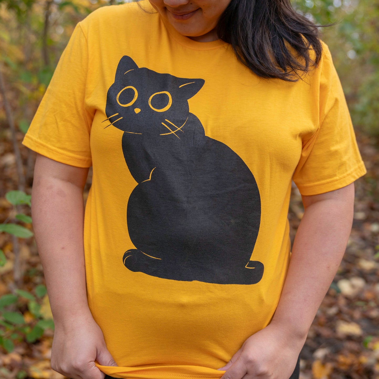Black Cat Sitting T-Shirt