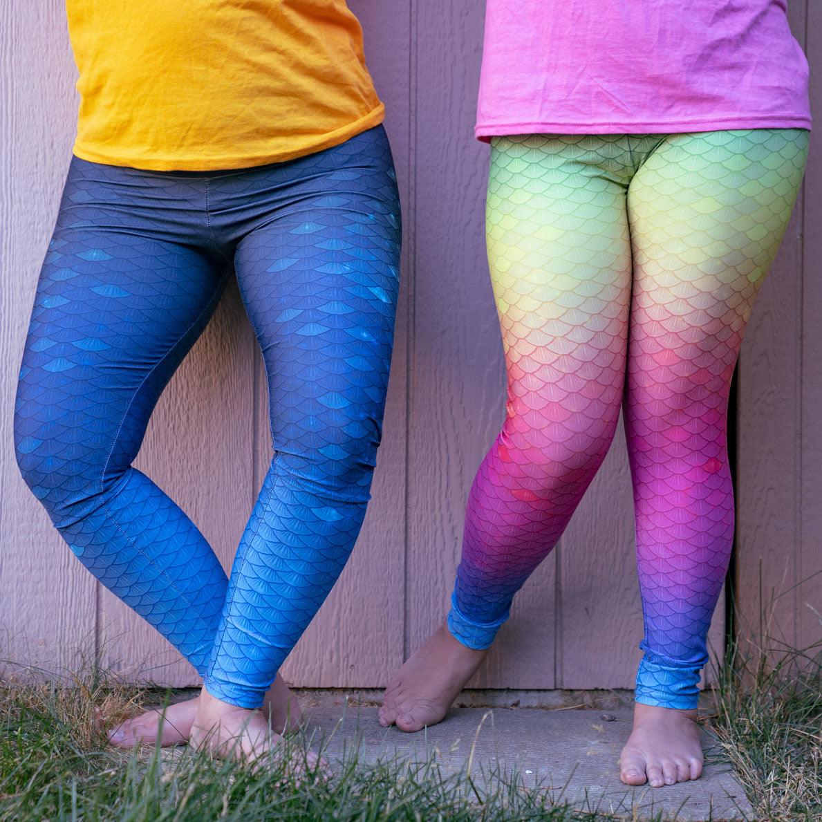 Rainbow Mermaid Leggings Comfortable Ecofriendly - Apparel