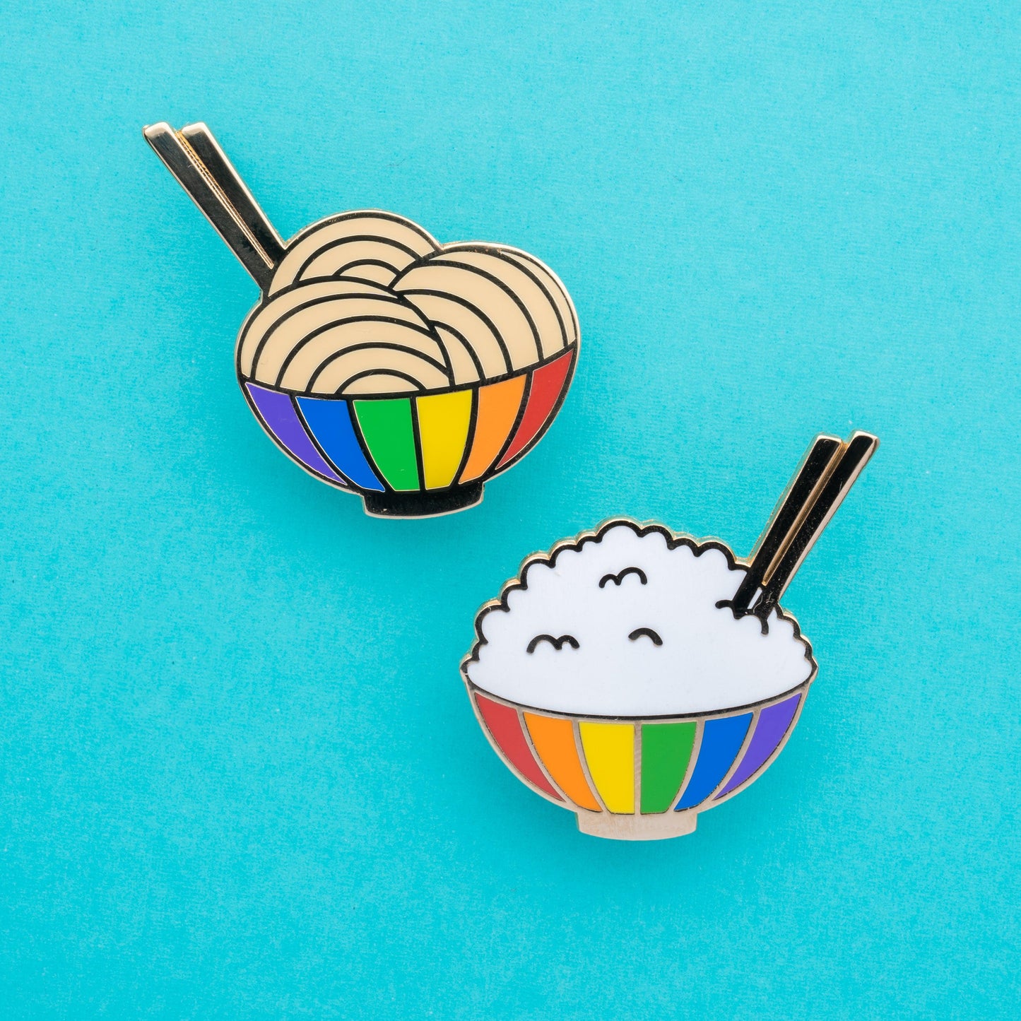 Rainbow Noodles Enamel Pin