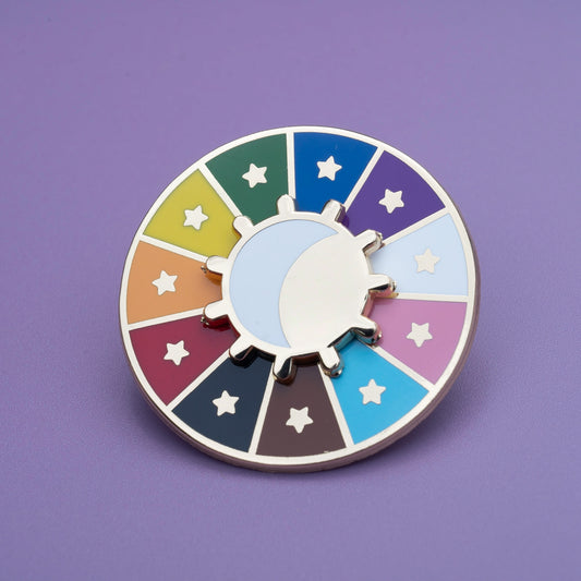 Extraordinary Inclusive Rainbow Spinning Wheel Hard Enamel Pin