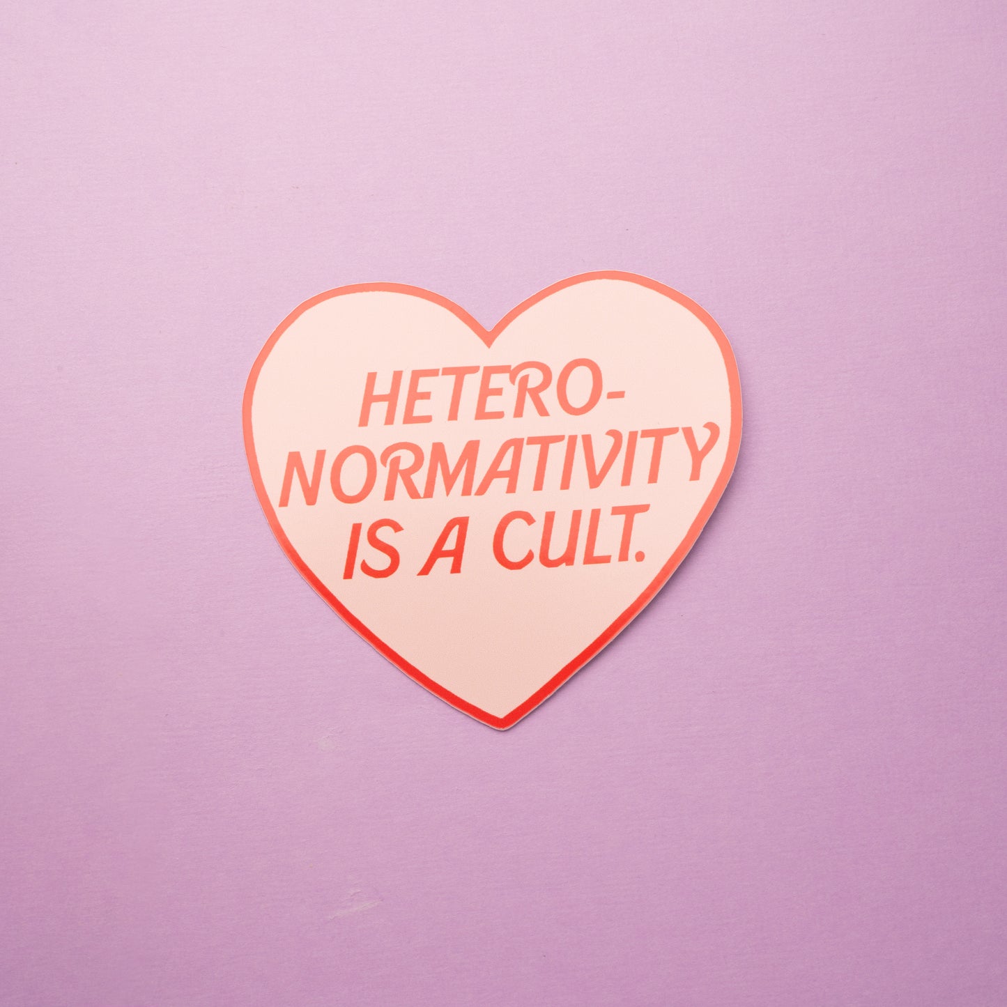Heteronormativity is a Cult - Heart Sticker