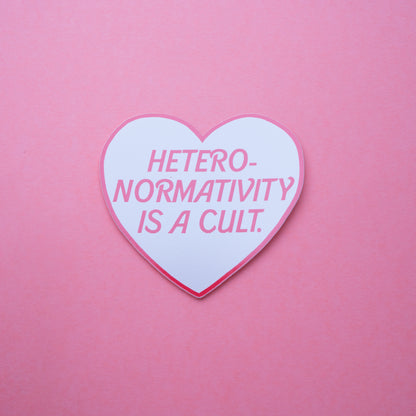Heteronormativity Is A Cult Heart Sticker