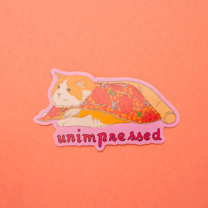 Unimpressed Pizza Cat Sticker