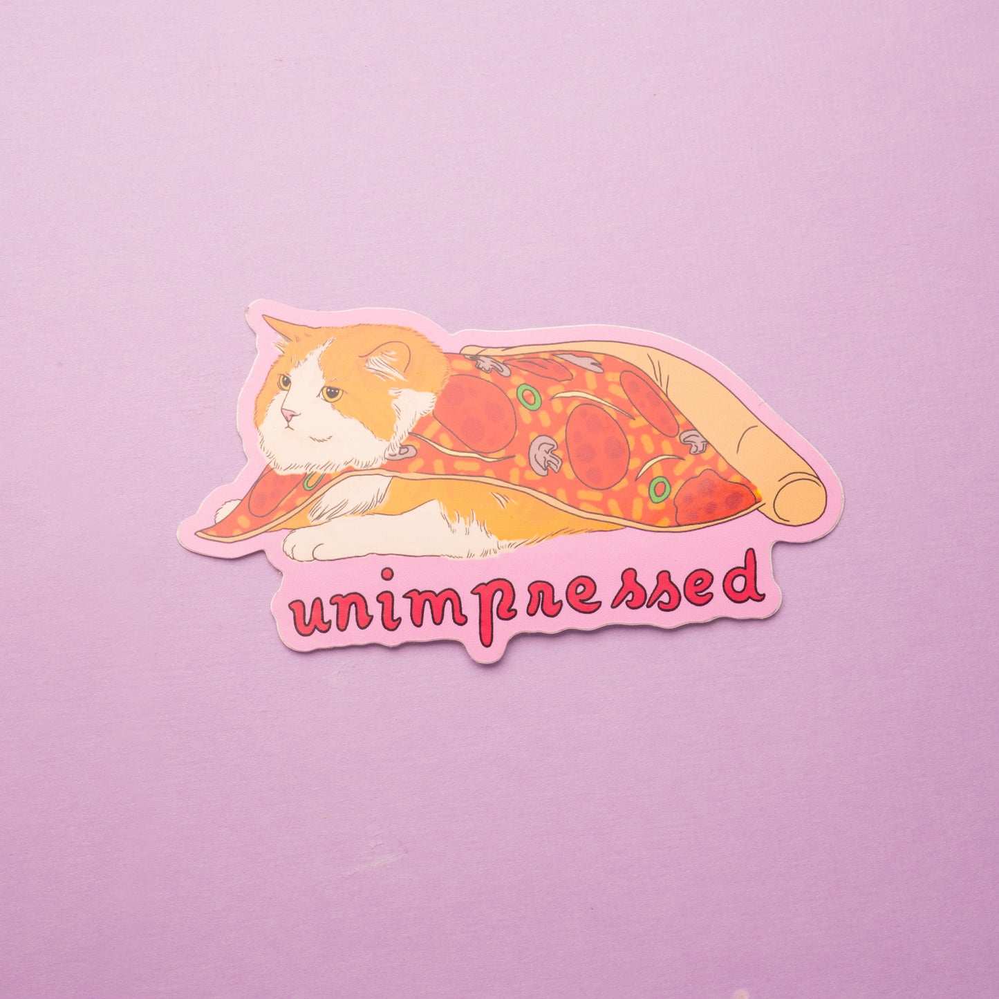 Unimpressed Pizza Cat Sticker