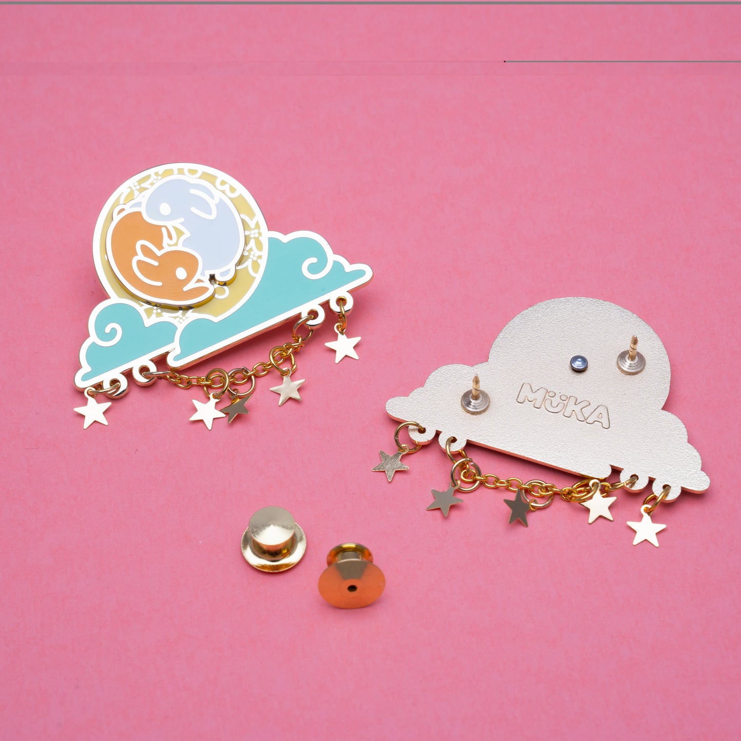 Spinning Moon Bunny Pin - MUKA