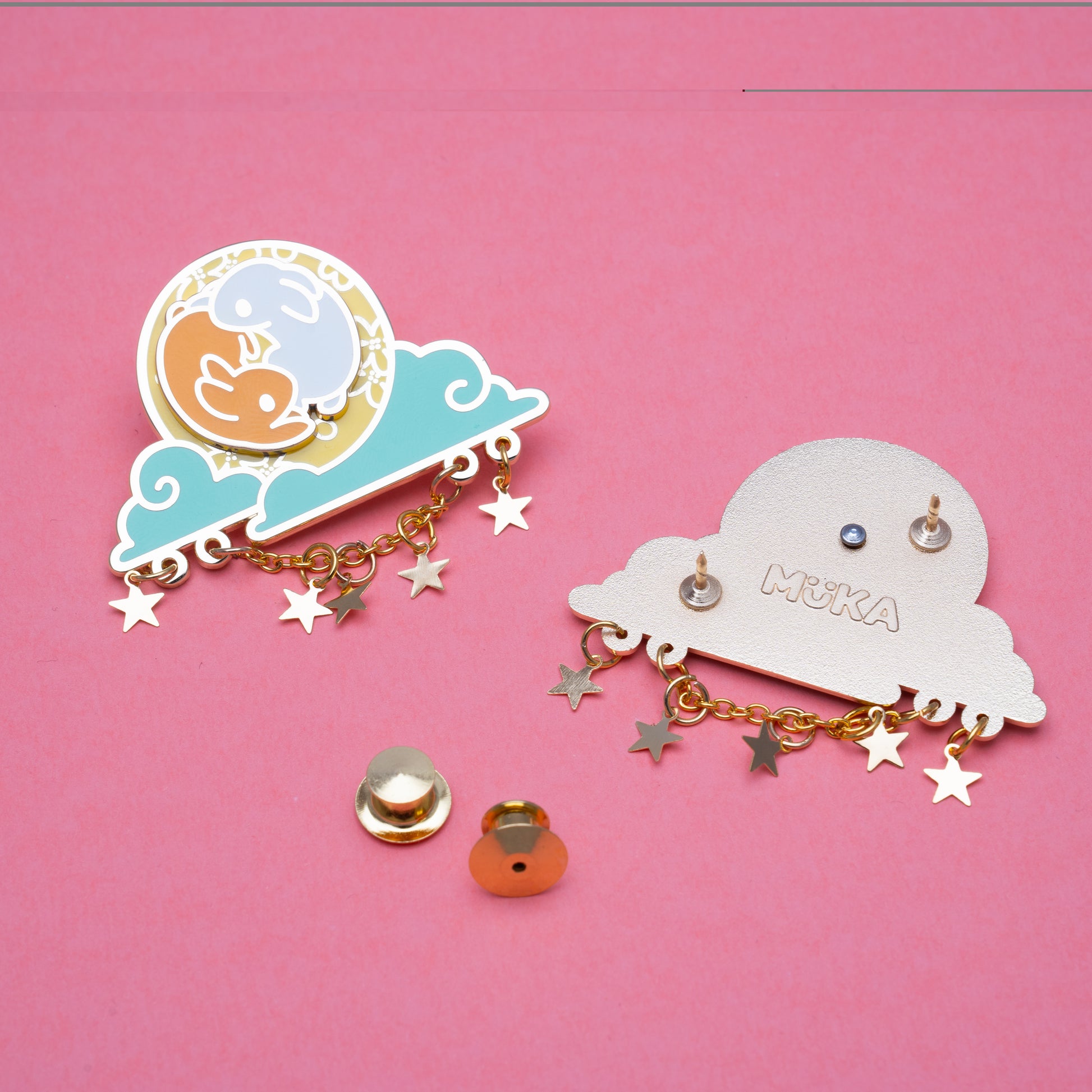 Spinning Moon Bunny Pin - MUKA