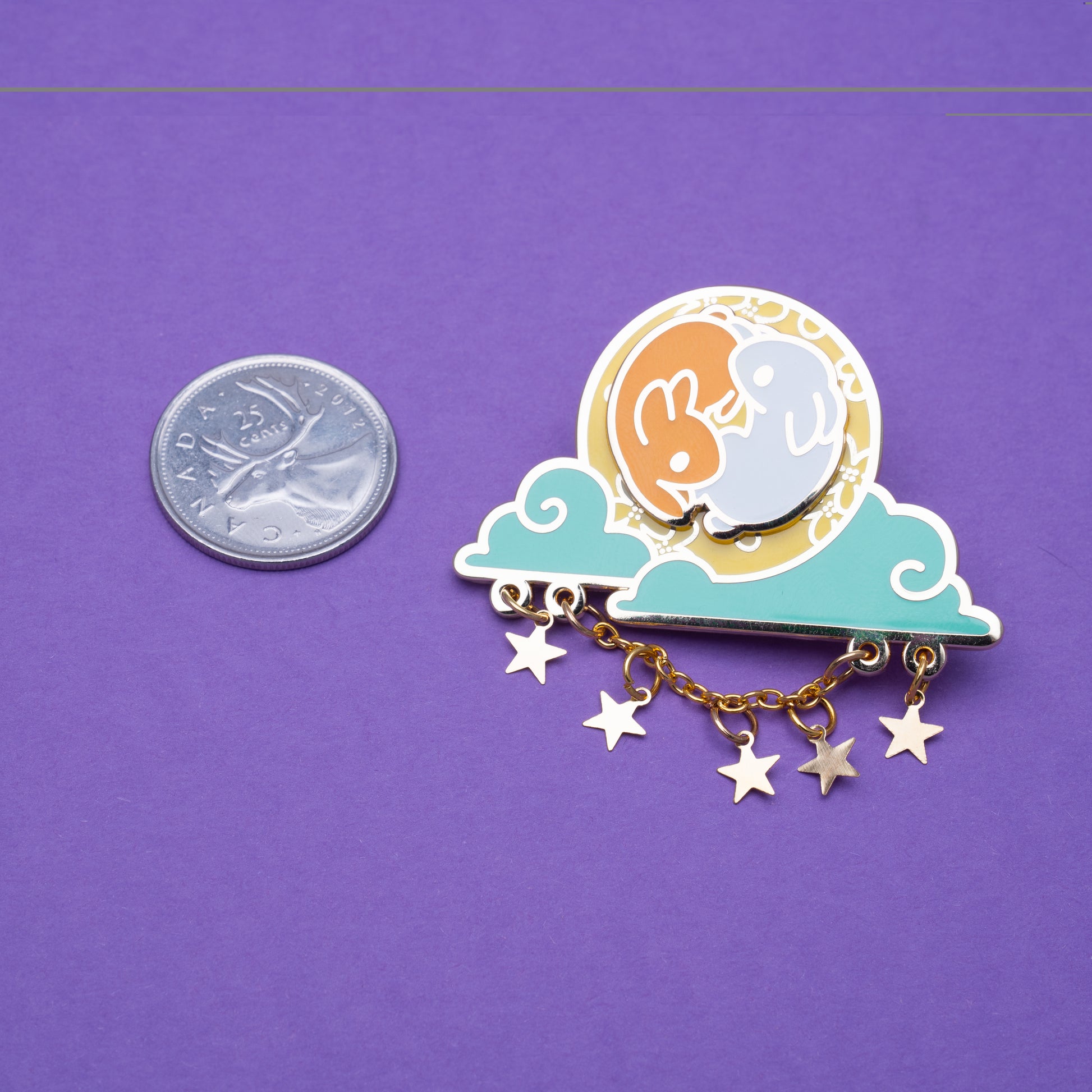 Spinning Moon Bunny Pin - MUKA