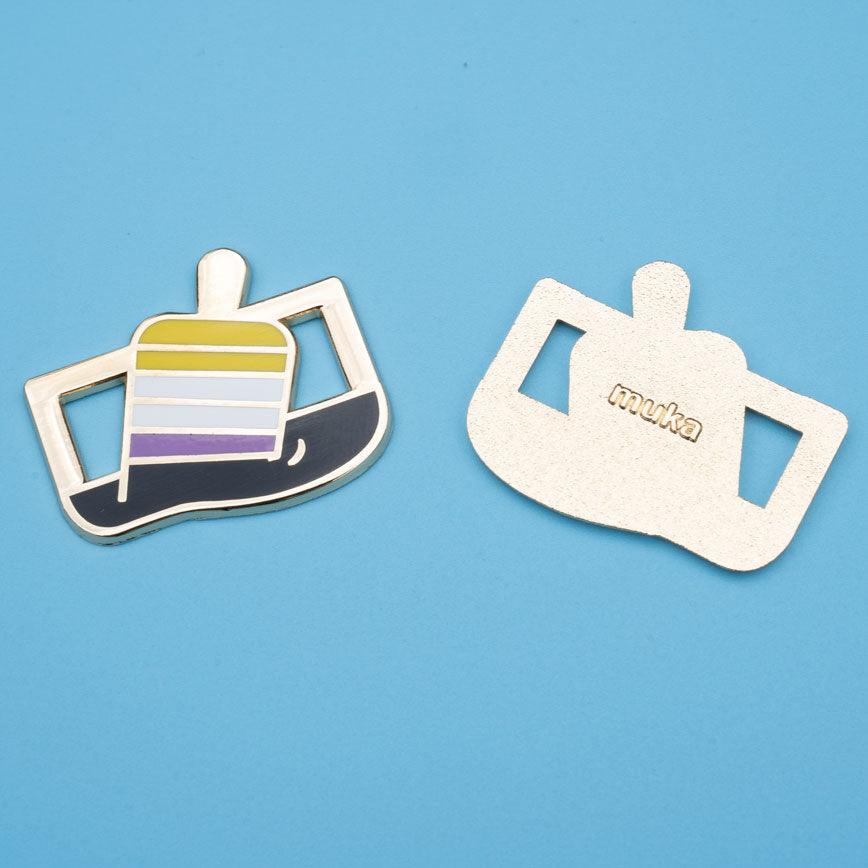 Ice Cream Shoelace Charm Rainbow Trans Non- Binary Flag - MUKA